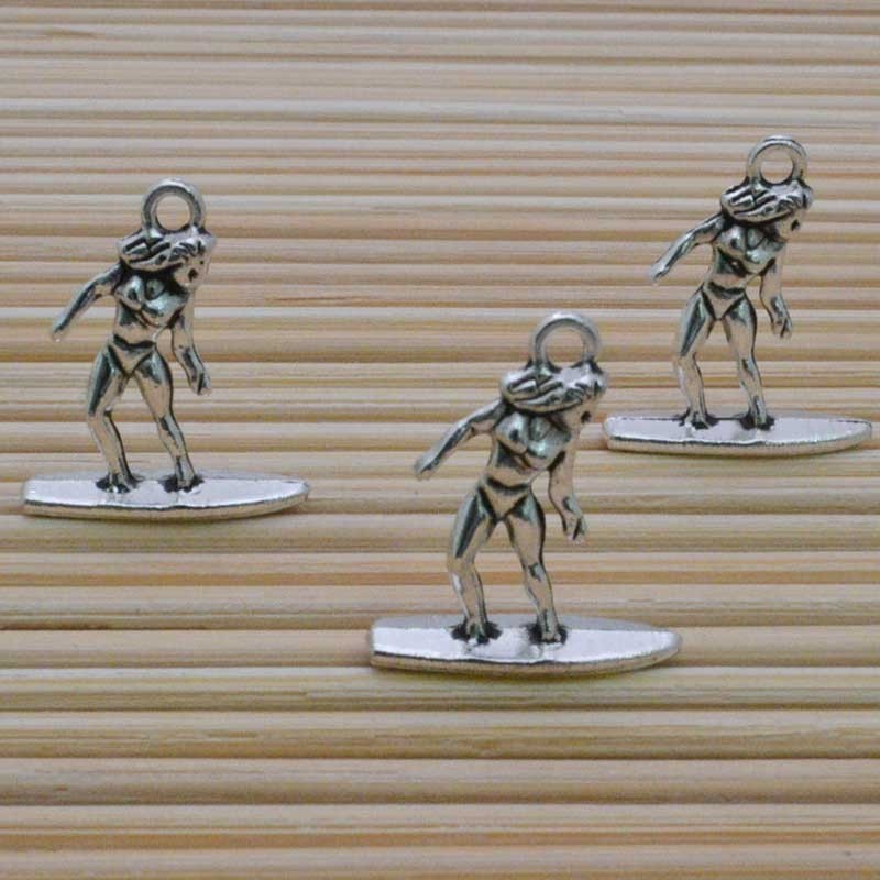 Ciondoli sport surf 17 x 18 mm 3 pz per bigiotteria