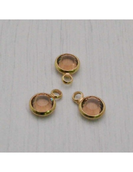 Mini Charms di Cristalli in Vari Colori con Base Oro 6mm 2pz | GDO