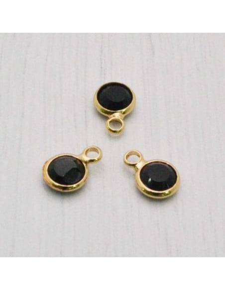 Mini Charms di Cristalli in Vari Colori con Base Oro 6mm 2pz | GDO