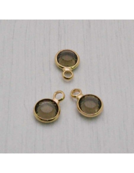 Mini Charms di Cristalli in Vari Colori con Base Oro 6mm 2pz | GDO
