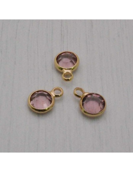 Mini Charms di Cristalli in Vari Colori con Base Oro 6mm 2pz | GDO