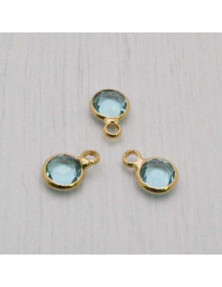 Mini Charms di Cristalli in Vari Colori con Base Oro 6mm 2pz | GDO