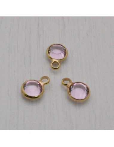 Mini Charms di Cristalli in Vari Colori con Base Oro 6mm 2pz | GDO