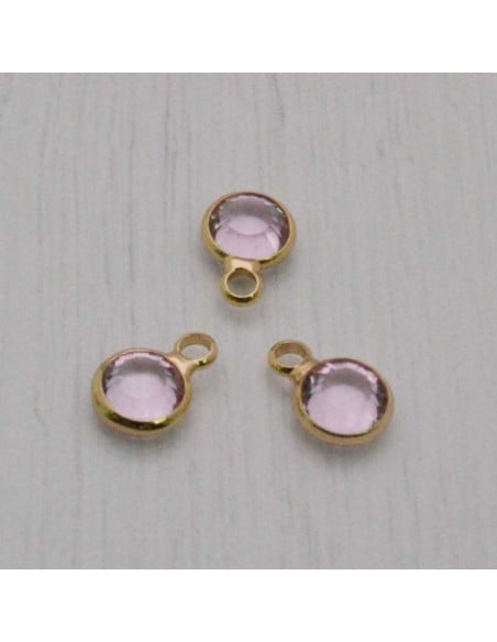 Mini Charms di Cristalli in Vari Colori con Base Oro 6mm 2pz | GDO