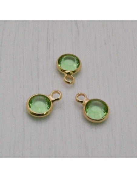 Mini Charms di Cristalli in Vari Colori con Base Oro 6mm 2pz | GDO