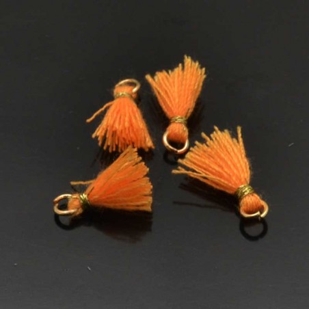 Mini nappine in cotone con anellina oro 10-12 mm 4pz vari colori Gioie d'Oriente