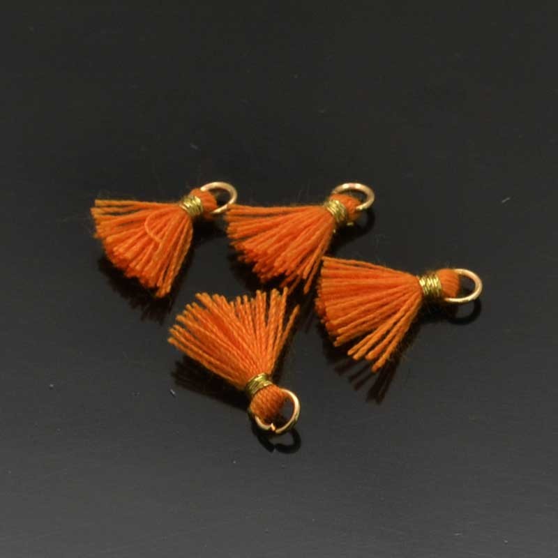 Mini nappine in cotone con anellina oro 10-12 mm 4pz vari colori Gioie d'Oriente