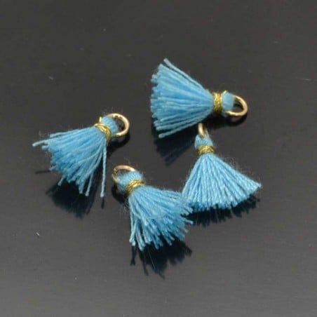 Mini nappine in cotone con anellina oro 10-12 mm 4pz vari colori Gioie d'Oriente