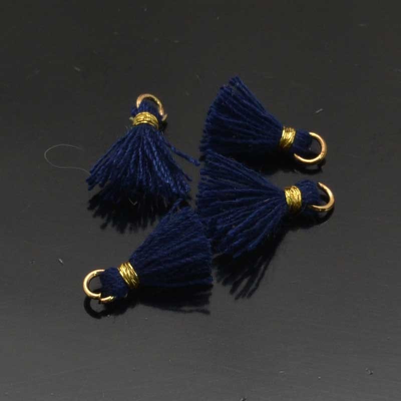 Mini nappine in cotone con anellina oro 10-12 mm 4pz vari colori Gioie d'Oriente