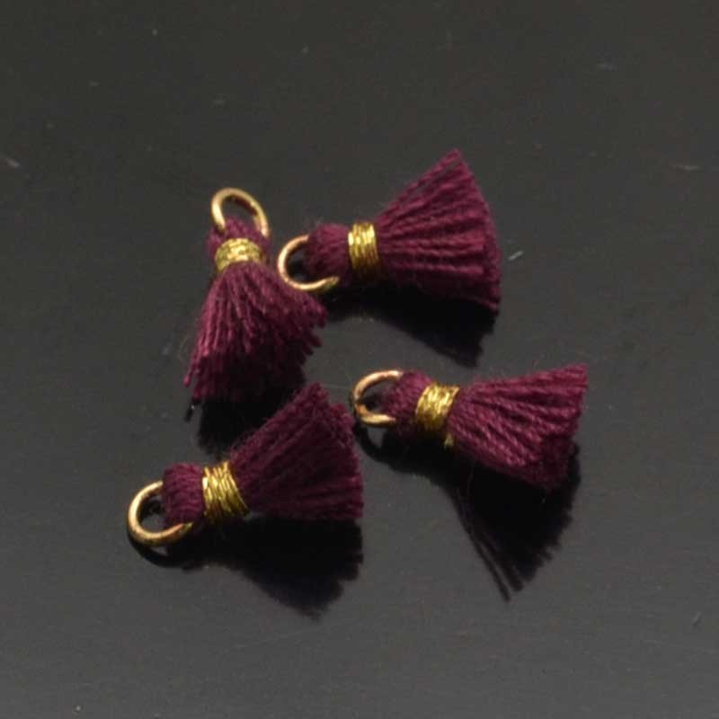 Mini nappine in cotone con anellina oro 10-12 mm 4pz vari colori Gioie d'Oriente