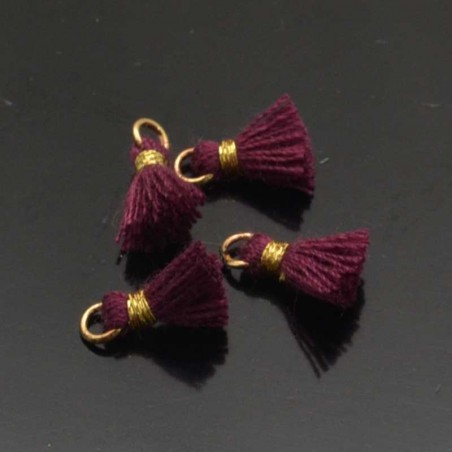 Mini nappine in cotone con anellina oro 10-12 mm 4pz vari colori Gioie d'Oriente