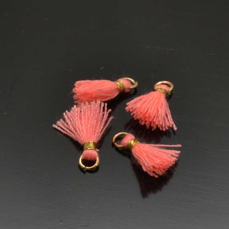 Mini nappine in cotone con anellina oro 10-12 mm 4pz vari colori Gioie d'Oriente