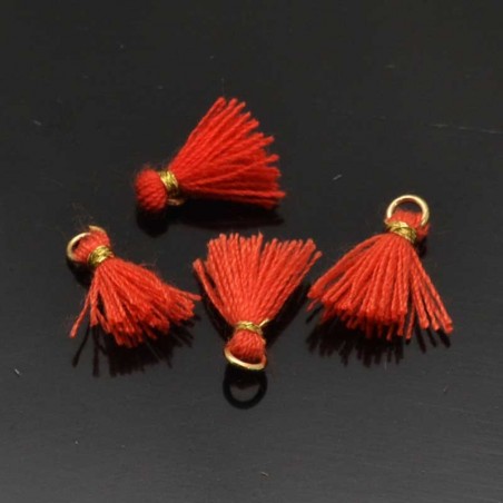 Mini nappine in cotone con anellina oro 10-12 mm 4pz vari colori Gioie d'Oriente