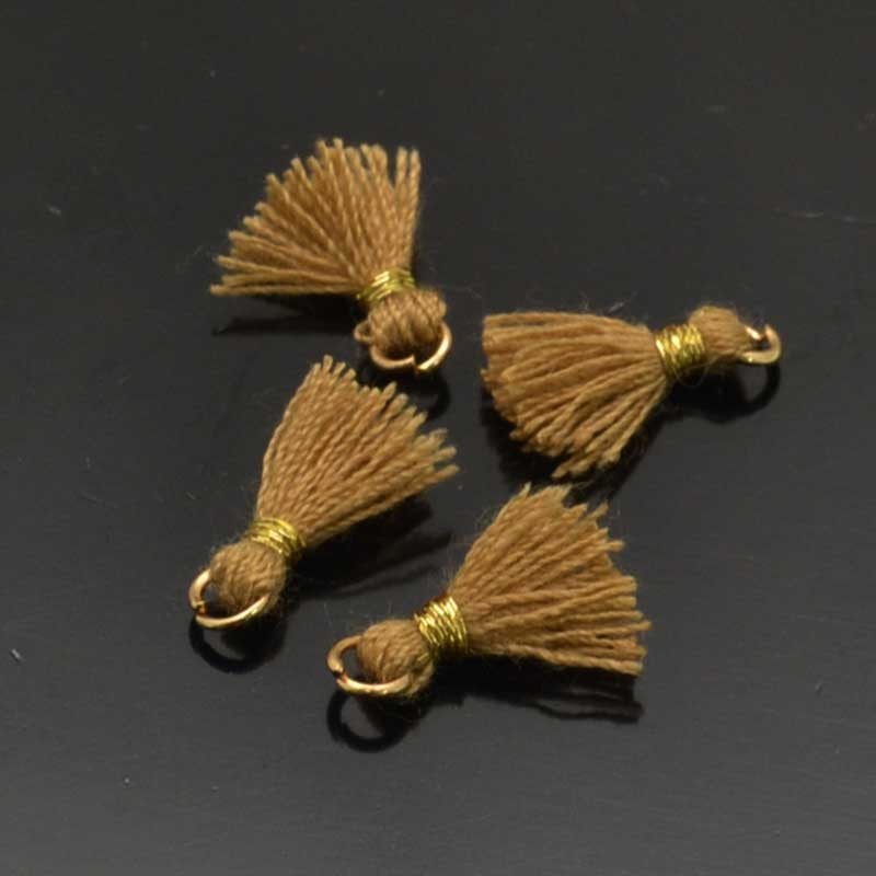 Mini nappine in cotone con anellina oro 10-12 mm 4pz vari colori Gioie d'Oriente
