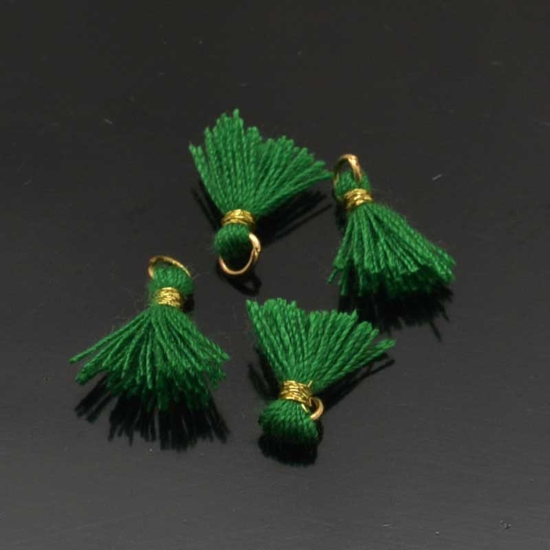 Mini nappine in cotone con anellina oro 10-12 mm 4pz vari colori Gioie d'Oriente