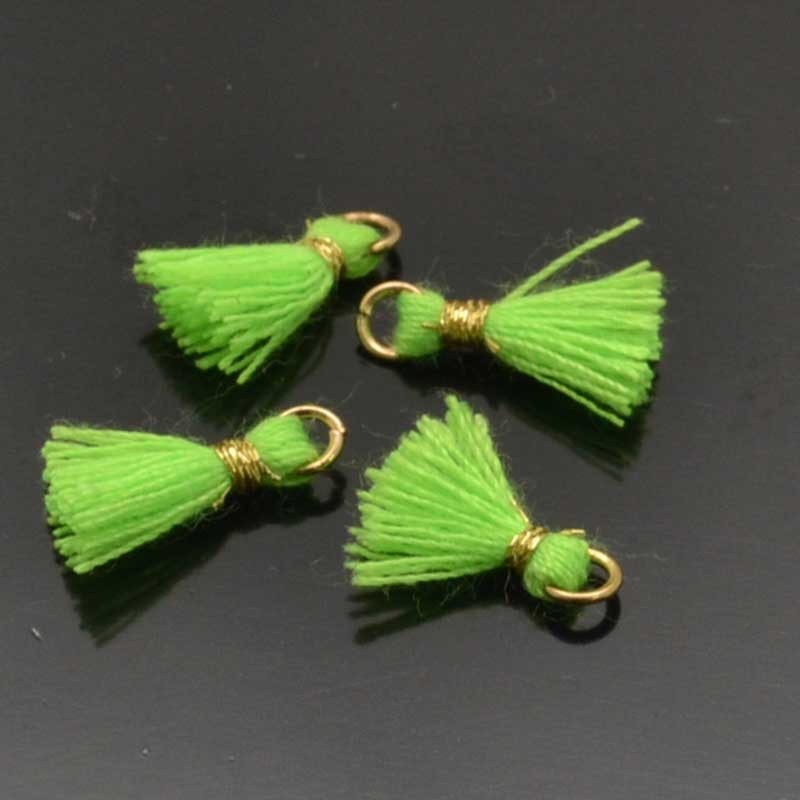 Mini nappine in cotone con anellina oro 10-12 mm 4pz vari colori Gioie d'Oriente