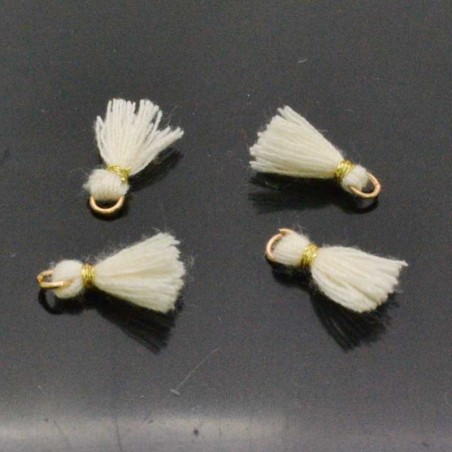 Mini nappine in cotone con anellina oro 10-12 mm 4pz vari colori Gioie d'Oriente