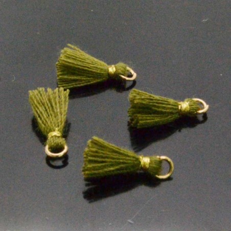 Mini nappine in cotone con anellina oro 10-12 mm 4pz vari colori Gioie d'Oriente
