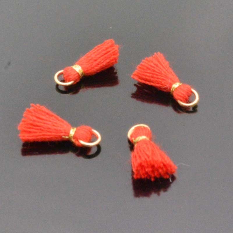 Mini nappine in cotone con anellina oro 10-12 mm 4pz vari colori Gioie d'Oriente