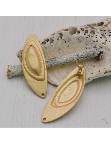 Base orecchini in zama oro a forma affusolata 13x35mm 1paio