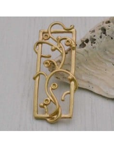 Ciondolo ramo in zama oro 14 x 40 mm 2pz Gioie d'Oriente