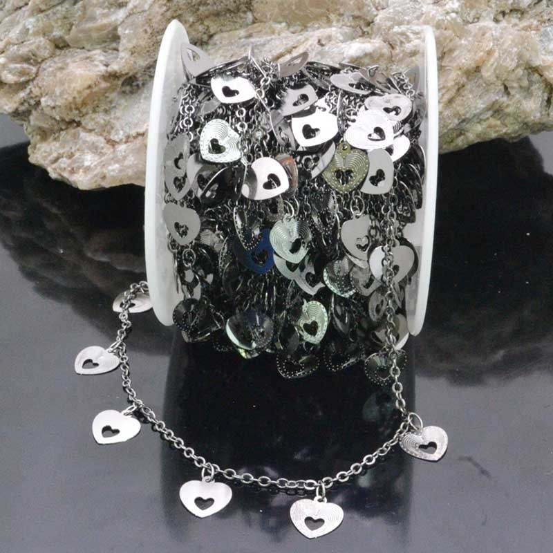 catene in ottone con chams cuore 8 mm 