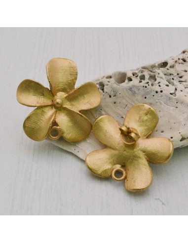 Base orecchini in Zama oro opaco a forma di Fiore 26mm 1 paio | GDO