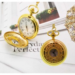 Collana con orologio da tasca vintage in metallo bronzo 50x70 mm 90 cm 1pz Gioie d'Oriente