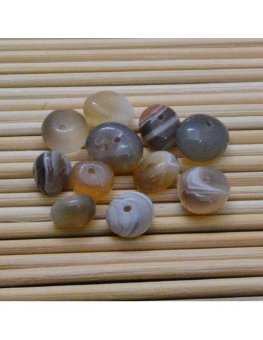 4 pz AGATA BOTSWANA sasso naturale liscio 6.5 x 8 mm per gioielli