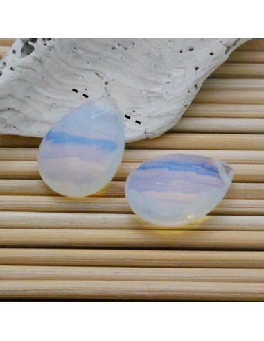 Goccia opale sintetico foro laterale 15 x 20 mm 1pz Gioie d'Oriente