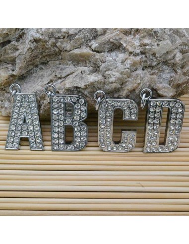 1 Pz. Ciondolo lettere tonde in metallo