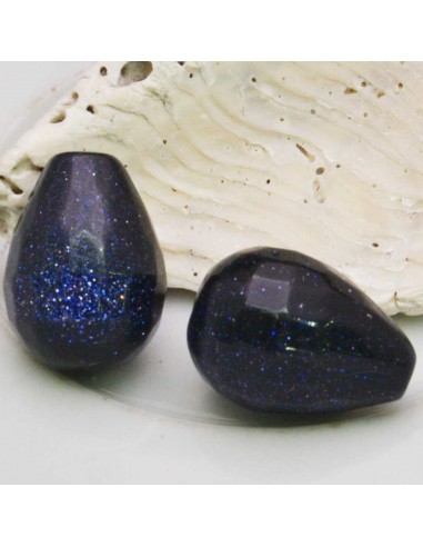 1 pz Goccia 11 x 16 mm PIETRA DEL SOLE BLU  sfaccettata  
