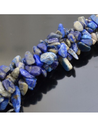 perline in pietra chips Lapis Sassolini per bigiotteria 5x9 mm circa 200pz filo 90cm