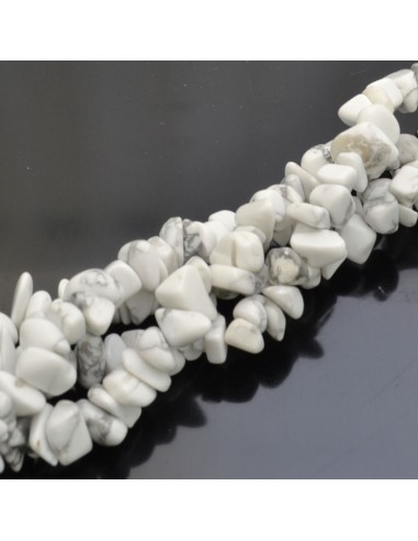 perline in pietra chips Howlite bianca Sassolini per bigiotteria 5x9 mm circa 200pz filo 90cm