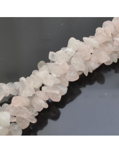 perline in pietra chips Quarzo Rosa Sassolini per bigiotteria 5x9 mm circa 200pz filo 90cm