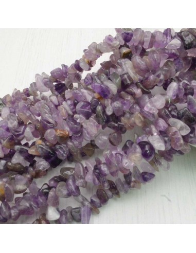 perline in pietra chips Ametista Sassolini per bigiotteria 5x9 mm circa 200pz filo 90cm