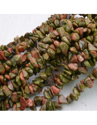 perline in pietra chips unakite Sassolini per bigiotteria 5x9 mm circa 200pz filo 90cm