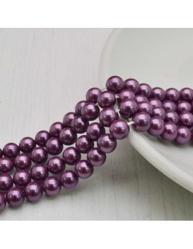 Perle Di Madreperla rotondo col viola 5 mm  72 pz per tuoi gioielli