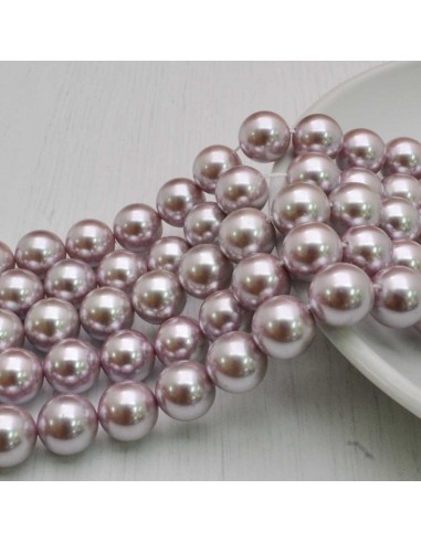Perle Di Madreperla rotondo col lilla 10 mm 40 pz per tuoi gioielli 