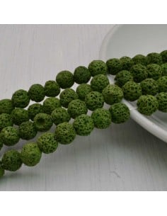 Filo pietra lavica verde chiaro rotonda grezza 6-8 mm Gioie d'Oriente