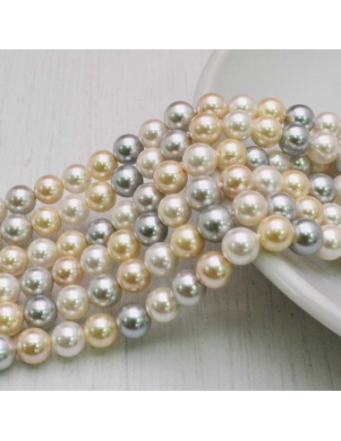 Perle Di Madreperla multicolor rotondo 6 mm 67 pz per tuoi gioielli