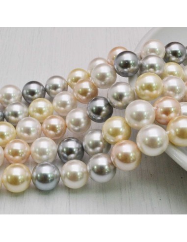 Perle Di Madreperla multicolor rotondo 10 mm 39 pz per tuoi gioielli