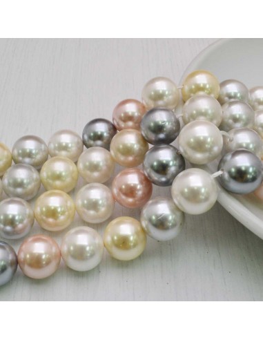 Perle Di Madreperla multicolor rotondo 12 mm 33 pz per tuoi gioielli