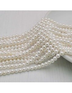 Filo rotonde in madreperla bianca 4 mm 103pz Gioie d'Oriente