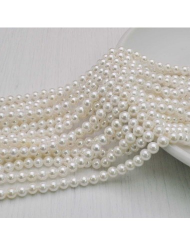 Filo rotonde in madreperla bianca 4 mm 103pz Gioie d'Oriente
