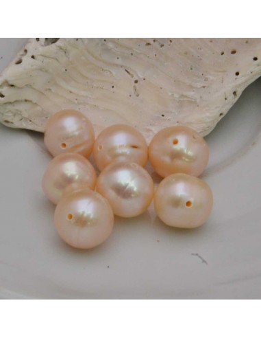 4 pz perle di fiume sfuse forma potato 9 x 10 mm col rosa per tuoi gioielli