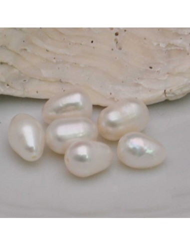 Perle di fiume forma riso 5x8 mm colore bianco sfuse 4 pezzi |GDO