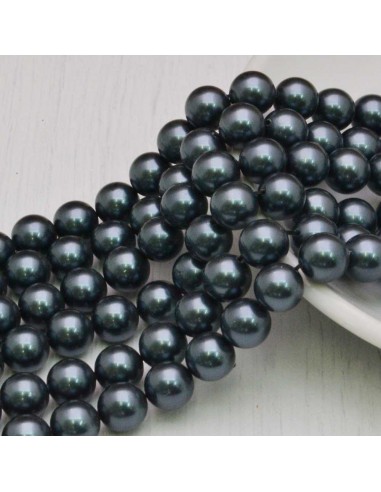 Perle Di Madreperla rotondo col grigio scuro 8 mm 48 pz per tuoi gioielli