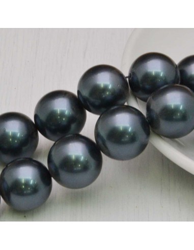 Perle Di Madreperla rotondo col grigio scuro 17 mm 23 pz per tuoi gioielli