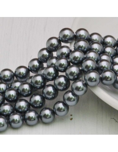 Perle Di Madreperla rotondo col grigio 8 mm 48 pz per tuoi gioielli 